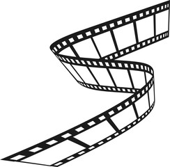 Winding film strip representing cinema and entertainment