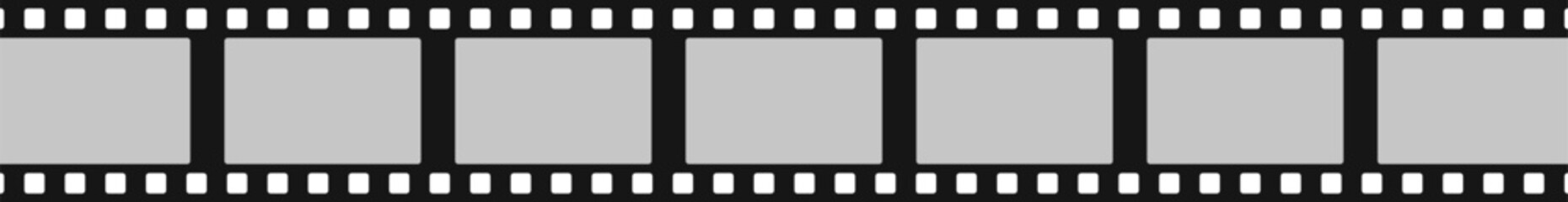 Film strip showing multiple blank movie frames