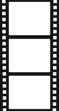 Film strip showing three blank frames for copy space