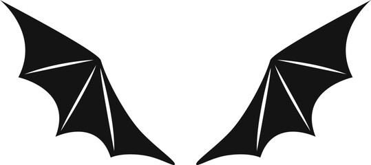 Black bat dragon wings vector icon symbol © Frogella.stock