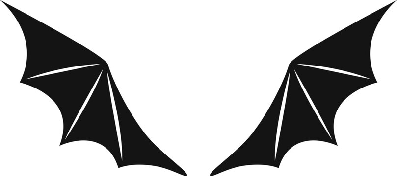 Black bat dragon wings vector icon symbol