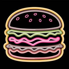 Tubular Line Burger Illustration