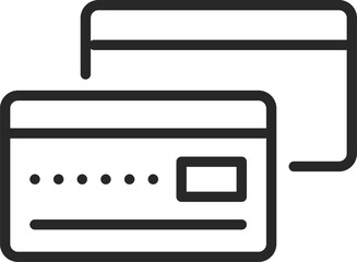 Credit payment cards icon showing financial transaction