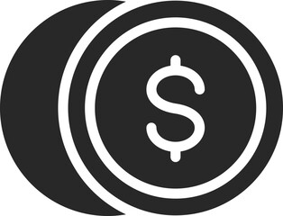 Stack of coins showing dollar sign icon