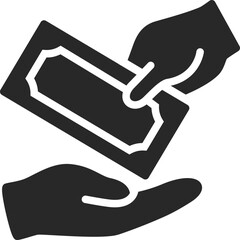 Hand giving money bill to another hand