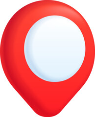 Red 3D map pin icon showing a location