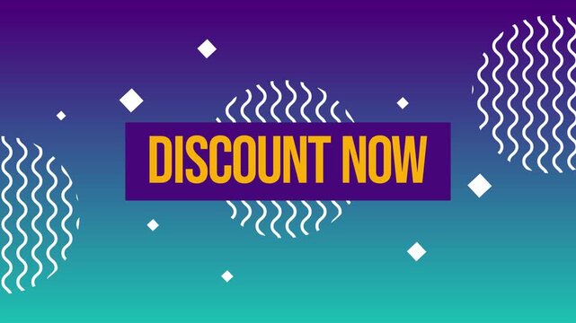 Discount now and zigzag line on gradient background