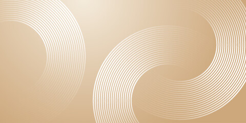Abstract beige background with circular line pattern. Modern creative trendy design in vector illustration.