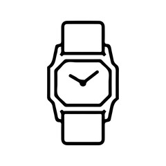 Modern vector illustration of a wristwatch in EPS format, featuring a clean minimalist design. Fully editable and scalable without quality loss, perfect for posters, banners, social media graphics, ap