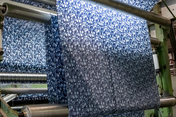 Industrial plant line in a textile factory.