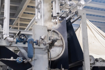 Industrial plant line in a textile factory.