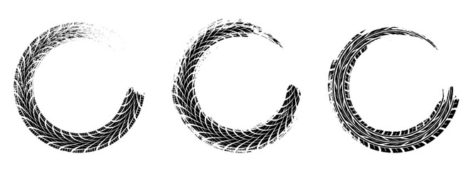 Circle Grunge Car Tire Tracks Brush Stroke PNG Transparent