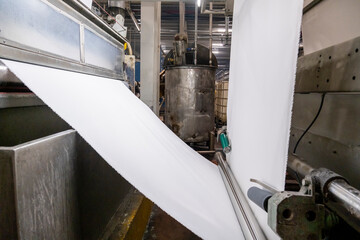 Industrial plant line in a textile factory.