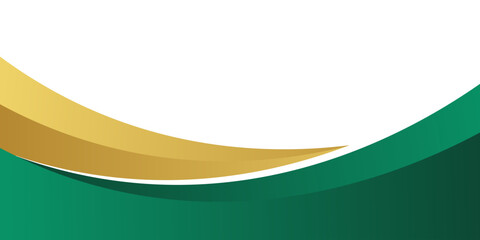 Elegant Green and Gold curve Header Design background suitable for Certificate Templates,Invitation and Professional Presentation