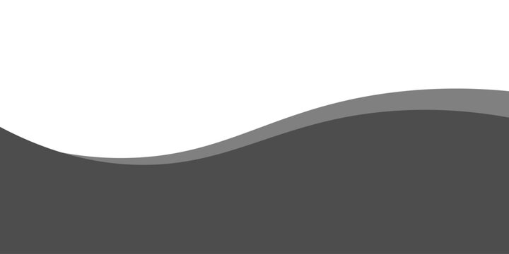 Minimalist black and gray wave vector design with smooth flowing curves at the bottom, transitioning into a clean white background. EPS 10