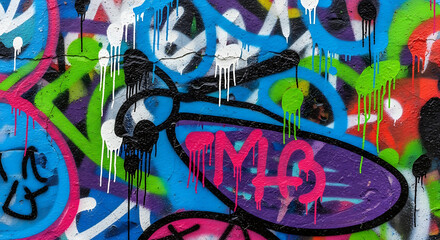 Colorful graffiti wall art urban street art spray paint texture abstract background vibrant colors design