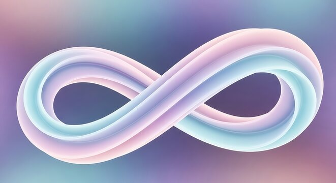 Infinity symbol abstract background design pastel colors gradient modern art wallpaper endless loop shape concept