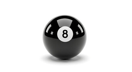 A glossy black eight ball with a prominent white number eight, symbolizing luck, decision-making, and the exciting world of table games