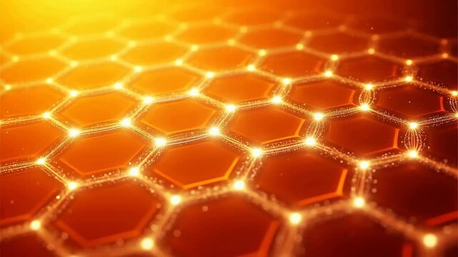 Hexagonal pattern with glowing nodes
