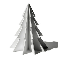 Abstract 3d origami christmas tree made of paper for a merry Christmas holiday greeting card design and winter season celebration