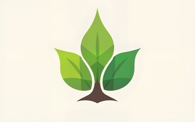 Modern Leaf Logo Design with Geometric Shapes and Natural Color Palette Depicting Eco Friendly Themes. High quality