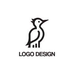 woodpecker logo design template