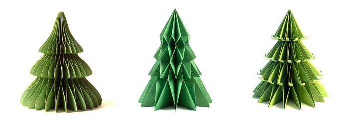 Green Christmas tree vector illustration, isolated on white for a festive holiday greeting card design
