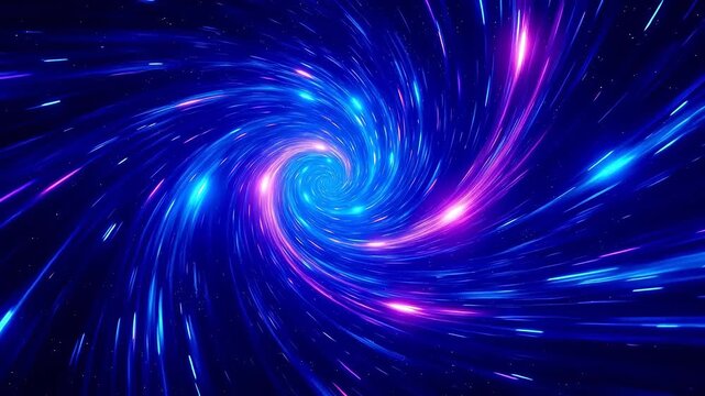Colorful spiral light pattern in space