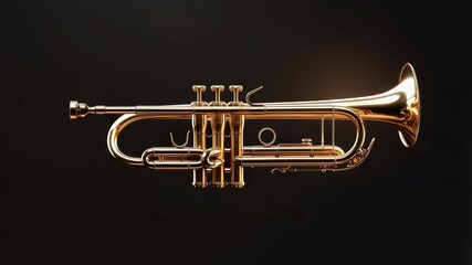 brass trumpet isolated on black