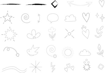 Hand drawn grunge vector design elements for creative projects