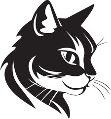PrintBlack and white vector illustration of a cat