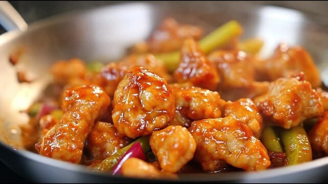 Bocaditos de coliflor en salsa agridulce picante