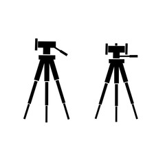 tripod isolated on white. Camera tripod icon illustrated on background. Holder icon