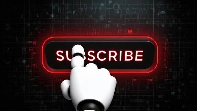 red subscription button for different channels to attract more viewers animation