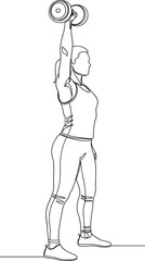 Woman Performing Dumbbell Overhead Press