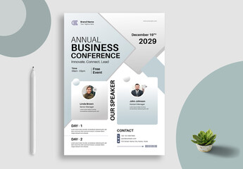Annual Business Conference Event Seminar Flyer Layout