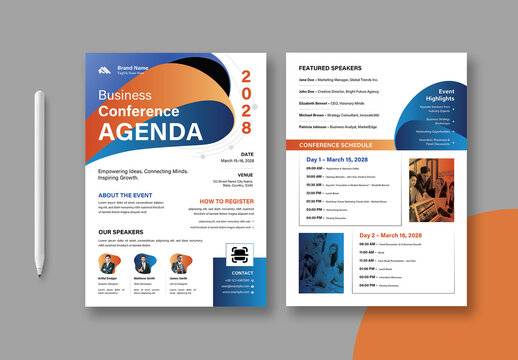 Conference Agenda Template Layout