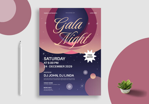 Gala Night Party Flyer Or Poster Design