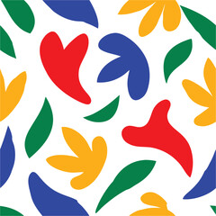 Hand-Drawn Colorful Matisse Pattern Abstract Design Vector