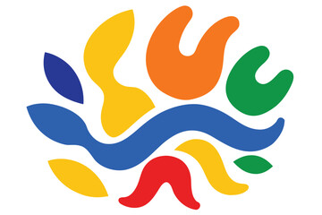 Hand-Drawn Colorful Matisse Pattern Abstract Design Vector