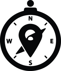 Illustration compass location pointer navigational direction travel guidance silhouette vector