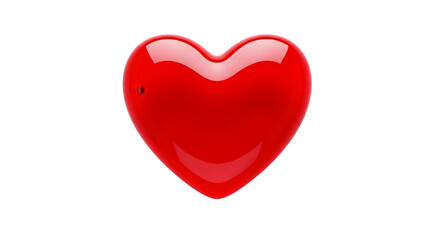 Fototapeta premium Glossy red heart symbol with reflections isolated on transparent background