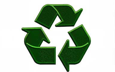 Obraz premium PNG Embroidered recycling symbol patch. High quality