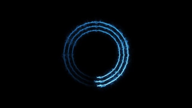 Glowing blue circle frame background animation.	