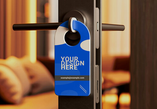 Realistic Door Hanger Mockup