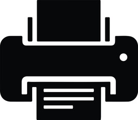 Obraz premium Illustration of printer icon simple office equipment silhouette vector