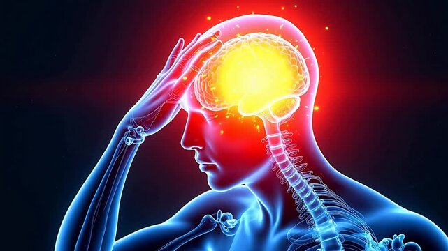 Human brain and nervous system illustration