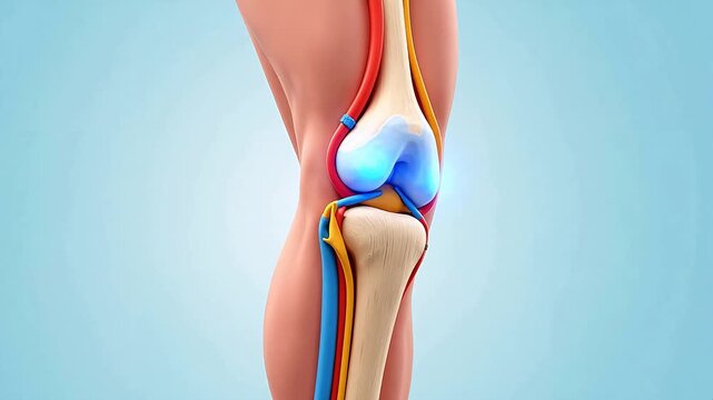 Anatomical illustration of a knee joint