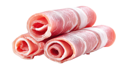 Crispy bacon slices arranged appealingly on plate savory golden brown bacon offers delightful culinary experience