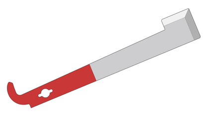 A vector illustration of a beekeeper's tool, featuring a chisel, isolated on a white background.